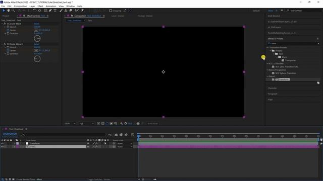 Растягивание текста в After Effects | Анимация текста в After Effects