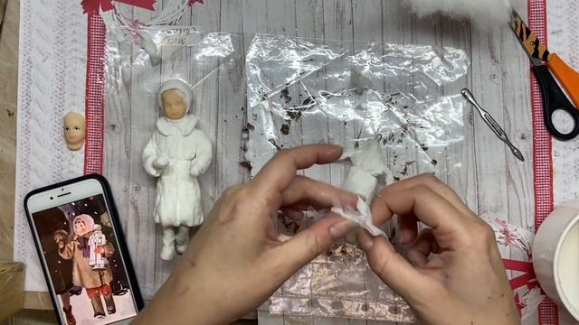 Ватная игрушка на ёлку|Повтор Советской открытки