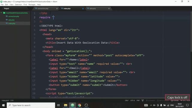 Insert Form Data With Geolocation API In MySQL & Display It On Google Maps | Get Location JavaScrip