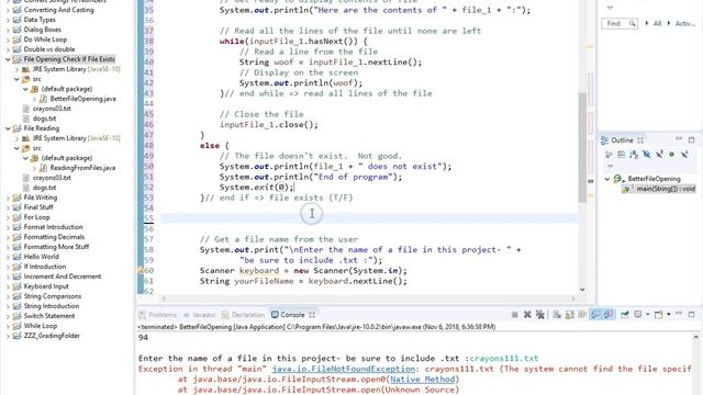 Java 4.9- File Opening- Does the file already exist? смотреть онлайн