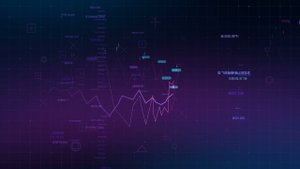 Анимированный абстрактный геометрический финансовый темный фон: Аналитика данных