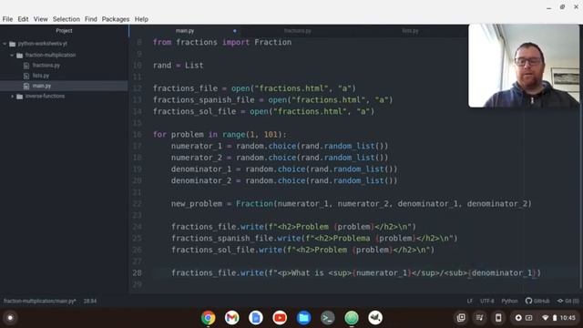 Python, HTML, and Fractions