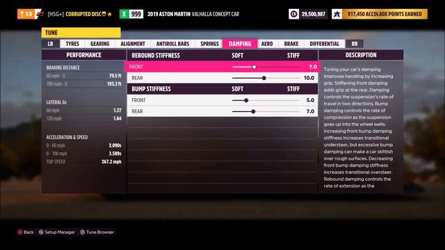 FORZA HORIZON 5 - 269 MPH Aston Martin Valhalla Tune Setup