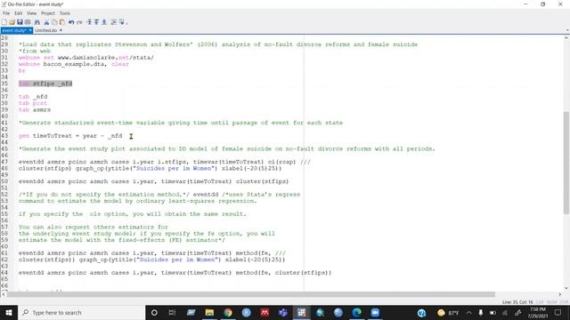 Event Study analysis in Stata - by Samsun
