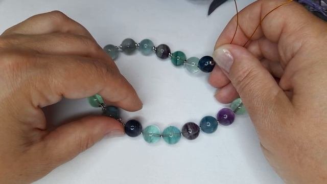 Украшения из крупного флюорита: от распаковки бусин до создания украшения #diy #украшения