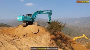 Mahindra Backhoe Loader - Hyundai 220 Excavator - Kobelco 220 Excavator - Hilly Road Construction 5