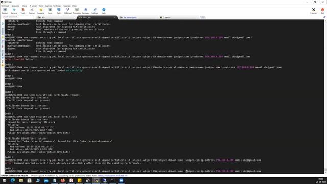 Generate self signed certificate on Juniper SRX Firewall/Junos Device смотреть онлайн