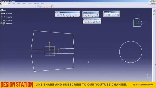 DS CATIA V5 BEGINNER TUTORIAL I CATIA V5/V6 COMPLETE TUTORIAL | SKETCH | PART | ASSEMBLY | DRAFTING