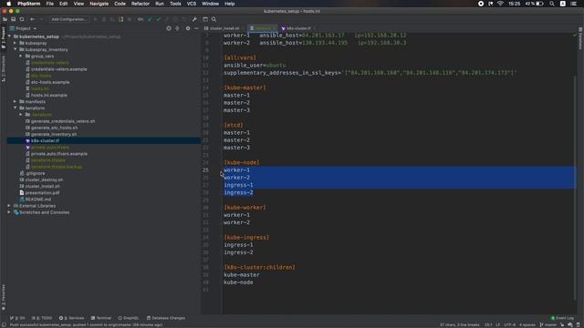 Установка кластера Kubernetes с помощью Kubespray