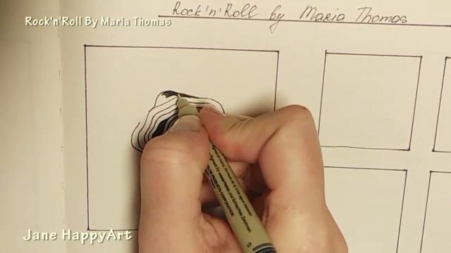 ROCKNROLL BY MARIA THOMAS  Zentangle