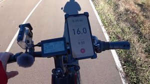 Тест показаний одометра и спидомера на дисплее KT-LCD-3 электровелосипеда и на GPS трекере.