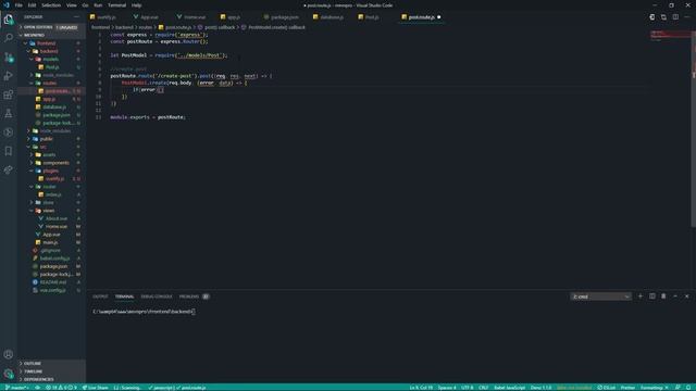 MEVN Stack (MongoDB, Express.js, Vuejs, Node.js) & Vuetify - Backend, Create and Read part 03