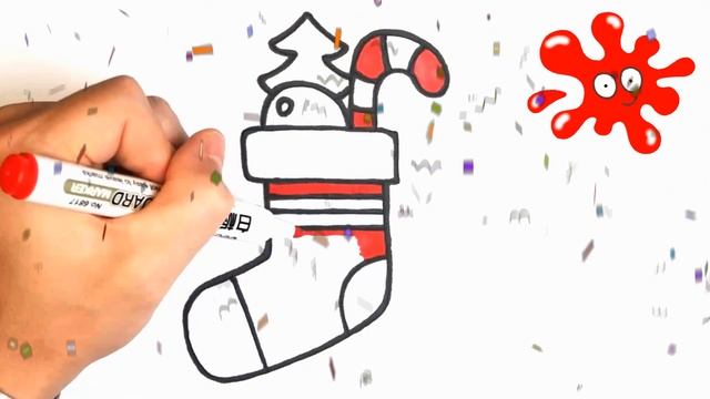 Как нарисовать РОЖДЕСТВЕНСКИЙ НОСОК | Рисунки на НОВЫЙ ГОД для детей | How to draw a christmas sock смотреть онлайн