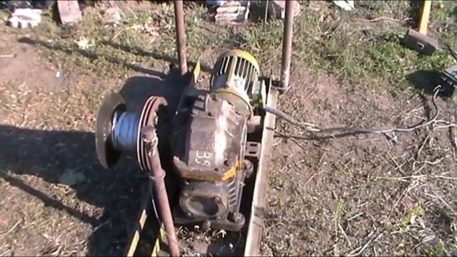 Выкопка виноградной школки с помощью лебёдки