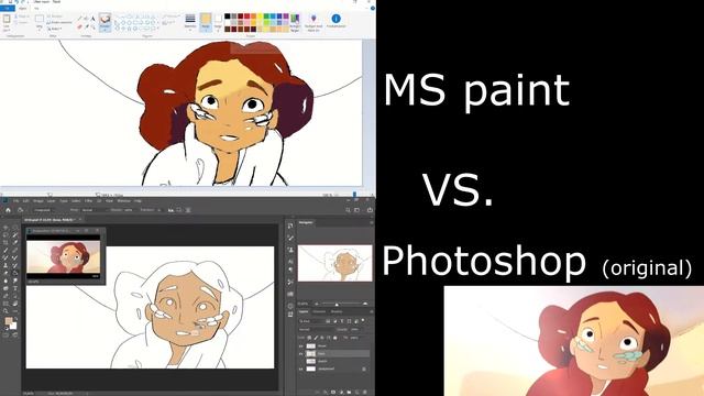 birds speedpaint - ms paint vs photoshop смотреть онлайн