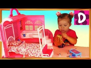 ✿ Барби СПАЛЬНЯ с ВАННОЙ Домик-Чемоданчик MEGA BLOKS Barbie Doll HOUSE