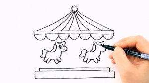 Как нарисовать карусель / Мультик раскраска для детей /  Раскрась Ка