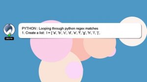 PYTHON : Looping through python regex matches