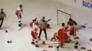 Хоккей, драка СССР - Канада, 1987г