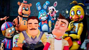 АНИМАТРОНИКИ ПУГАЮТ ПРИВЕТ СОСЕДА!FIVE NIGHTS AT FREDDY'S 3 ПРОХОЖДЕНИЕ!ФНАФ 3!FNAF 3!ШОУ ХРИПЛЫХ!