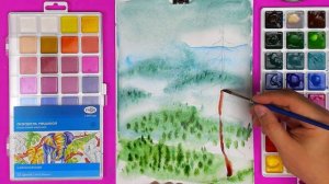 Рисуем ТАЙГУ - Уроки рисования "Природа России" для детей