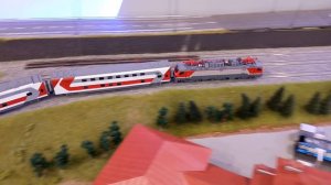 Макет железной дороги в павильоне "Россия в движении" на ВДНХ