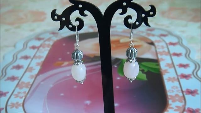 Серьги с розовым кварцем. Украшения из натуральных камней смотреть онлайн