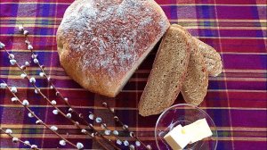 Домашний хлеб из цельно зерновой пшеницы, заваренный кипятком на дрожжах!