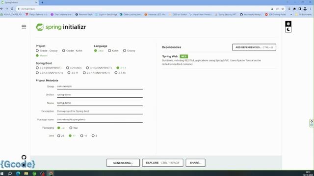Creating a new Spring Boot project