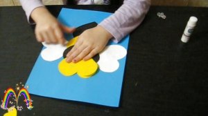 Пчелка Жу-жу-жу / Аппликация из сердечек