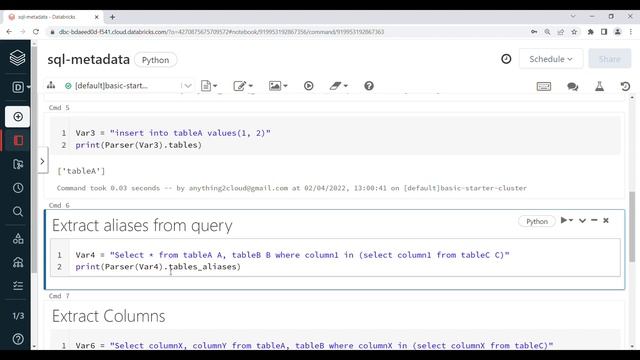 Extract Table & Column names from Query using Python SQL Metadata library in Databricks Notebook смотреть онлайн