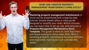 How Can I Master Property Management Maintenance Using Excel?