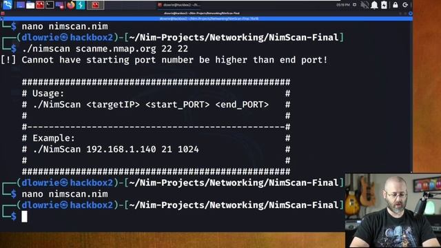 Building a PORT SCANNER with NIM!!!