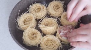 ГНЕЗДА С ФАРШЕМ, простой и вкусный ужин за 15 минут