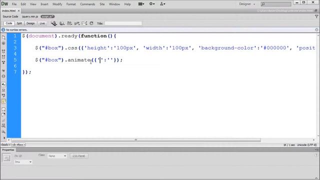 jQuery Tutorial: Using the Css and Animate Functions in jQuery -HD-