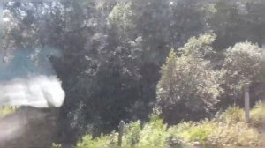 Уральские горы и лес. Вид из окна вагона купе. Ural mountains.