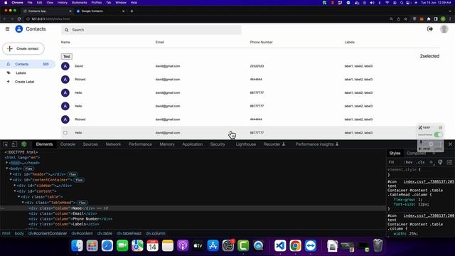 Create Google Contacts Clone with HTML5, CSS3, Javascript, Node.js, Express.js and MySQL | Part 4
