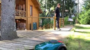 Робот газонокосилка Robomow RK1000 Pro. Главная и дополнительная зоны кошения. Работа на уклонах.