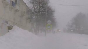 городок Оха из окна автомобиля