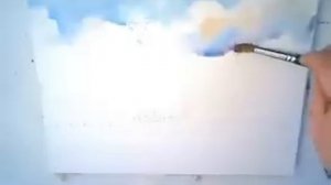 Как нарисовать небо с облаками, акварелью