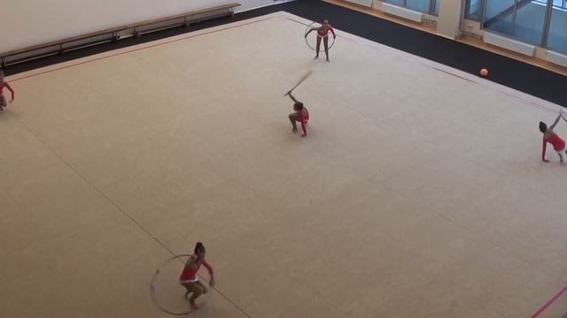 Групповое упражнение, 5 обручей. СДЮШОР №25, 1-й разряд. Попытка 1. смотреть онлайн