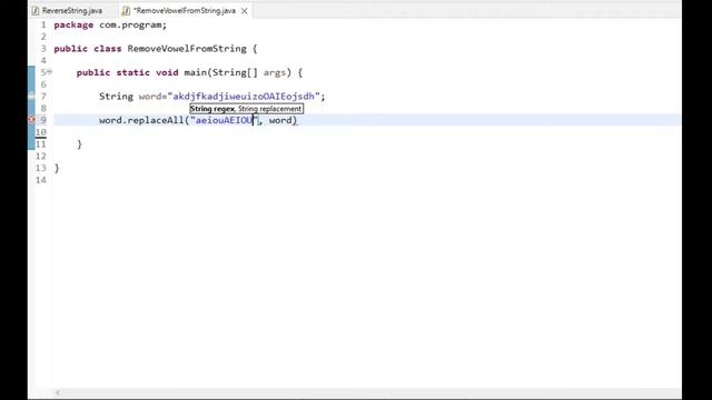 String coding interview questions - Remove vowel from string in java смотреть онлайн