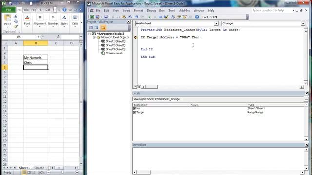 Have MsgBox trigger when a Cell within a Worksheet Changes смотреть онлайн