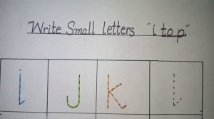 Tracing Small letters  i to p