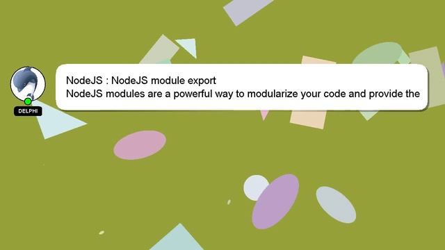 NodeJS : NodeJS module export