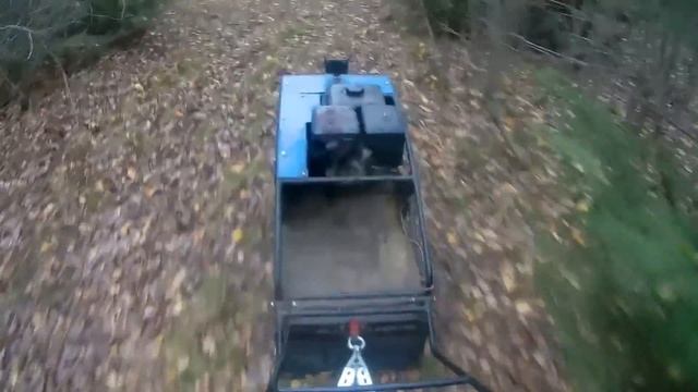 Мотобуксировщик летом.