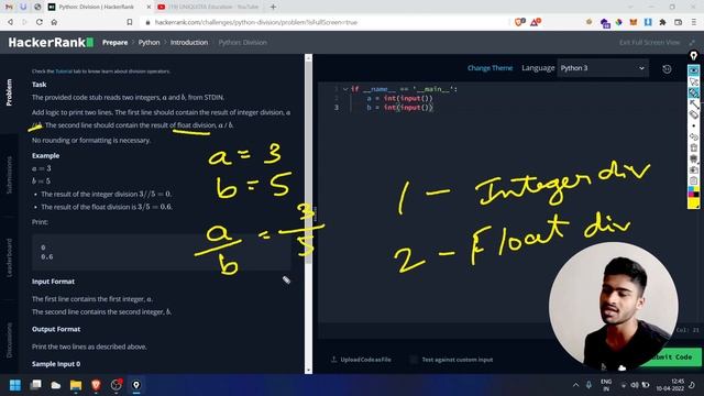 ಕನ್ನಡದಲ್ಲಿ HackerRank Basic Division Python Challenge Explained  | Learn Python in Kannada #30