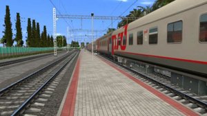 Прибытие поезда 557 Печора - Адлер на станцию Лазаревская #trainz12