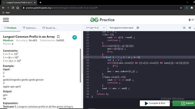 Longest Common Prefix in an Array смотреть онлайн