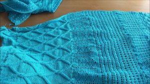 Летнее платье крючком, из хлопка. Связано полосами ажурных узоров, Ч.3. 👕👗👚👖👘 👔 👙👒 👛 👜 💼
